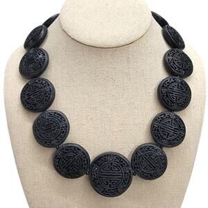 Simply Vera Vera Wang Black Shou Medallion Statement Collar Choker Necklace
